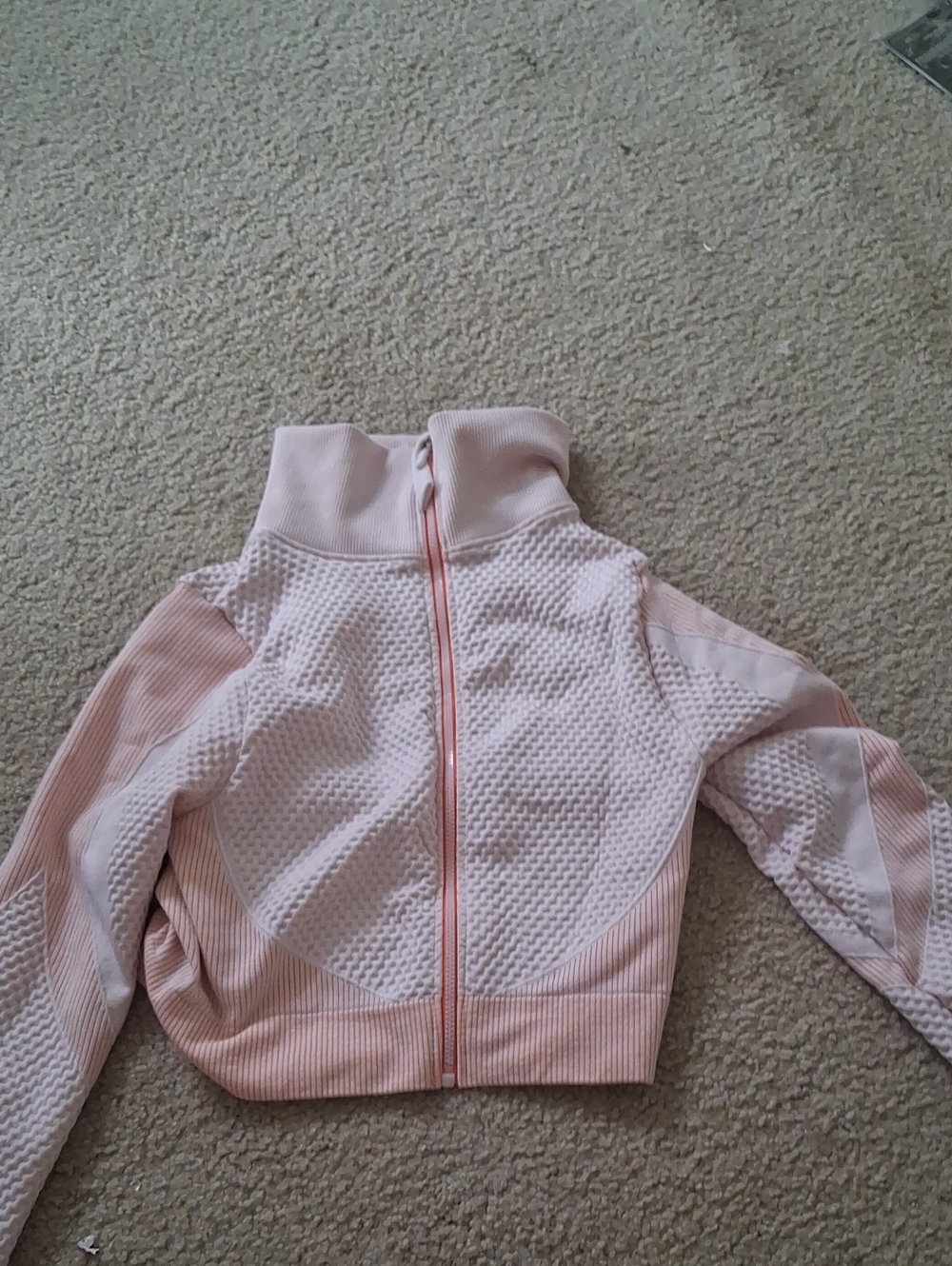 Women's Light Pink Quilted Zip-Up Jacket